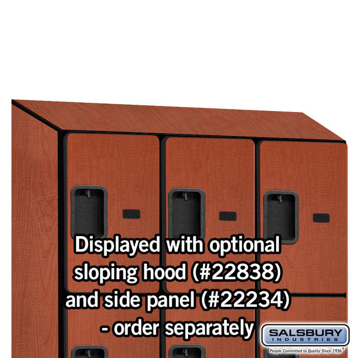 Salsbury 18" Wide Four Tier Designer Wood Locker - 3 Wide - 6 Feet High - 18 Inches Deep - Cherry - Hasps - Sweatfully