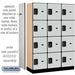 Salsbury 18" Wide Four Tier Designer Wood Locker - 3 Wide - 6 Feet High - 18 Inches Deep - Gray - Hasps - Sweatfully