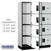 Salsbury 18" Wide Four Tier Designer Wood Locker - 3 Wide - 6 Feet High - 18 Inches Deep - Gray - Hasps - Sweatfully