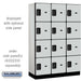 Salsbury 18" Wide Four Tier Designer Wood Locker - 3 Wide - 6 Feet High - 18 Inches Deep - Gray - Hasps - Sweatfully