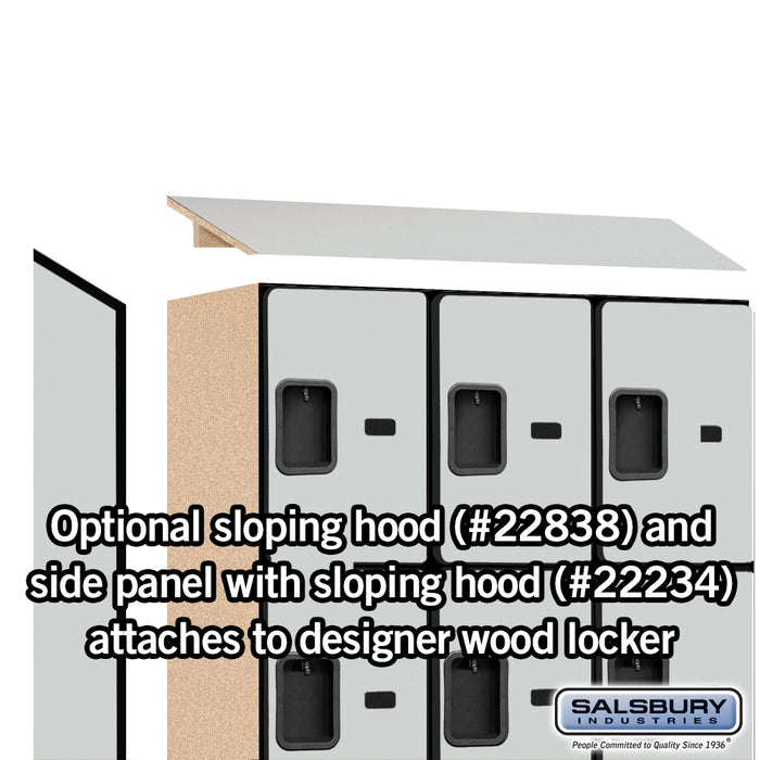 Salsbury 18" Wide Four Tier Designer Wood Locker - 3 Wide - 6 Feet High - 18 Inches Deep - Gray - Hasps - Sweatfully