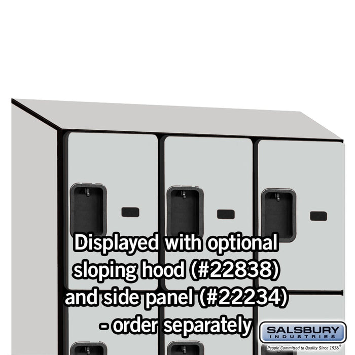 Salsbury 18" Wide Four Tier Designer Wood Locker - 3 Wide - 6 Feet High - 18 Inches Deep - Gray - Hasps - Sweatfully