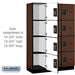 Salsbury 18" Wide Four Tier Designer Wood Locker - 3 Wide - 6 Feet High - 18 Inches Deep - Mahogany - Black Resettable Combination Locks - Sweatfully