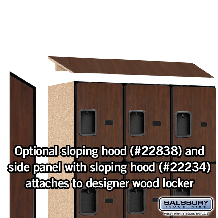 Salsbury 18" Wide Four Tier Designer Wood Locker - 3 Wide - 6 Feet High - 18 Inches Deep - Mahogany - Hasps - Sweatfully