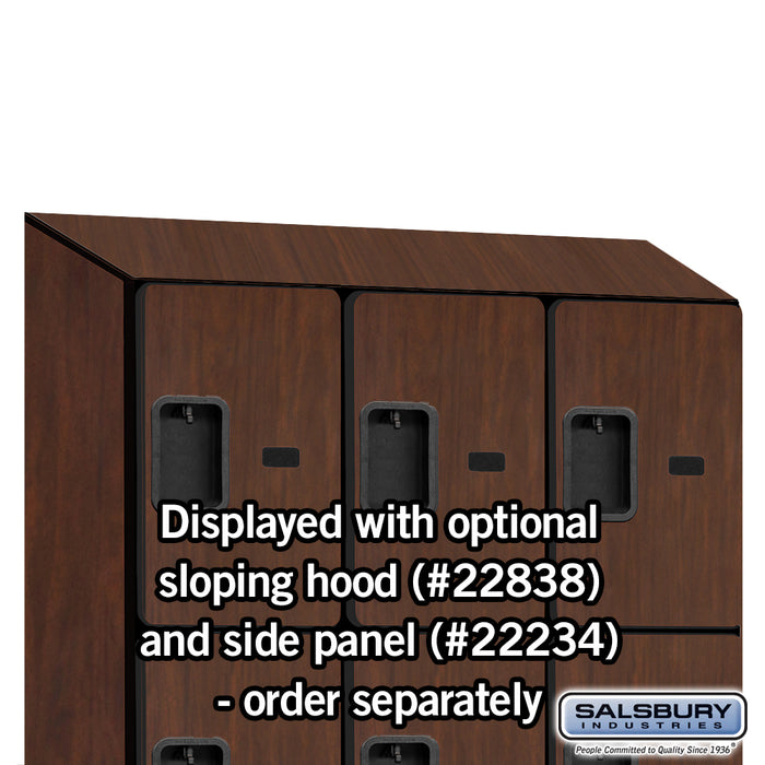 Salsbury 18" Wide Four Tier Designer Wood Locker - 3 Wide - 6 Feet High - 18 Inches Deep - Mahogany - Hasps - Sweatfully