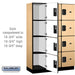 Salsbury 18" Wide Four Tier Designer Wood Locker - 3 Wide - 6 Feet High - 18 Inches Deep - Maple - Hasps - Sweatfully
