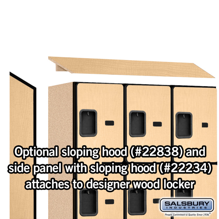 Salsbury 18" Wide Four Tier Designer Wood Locker - 3 Wide - 6 Feet High - 18 Inches Deep - Maple - Hasps - Sweatfully