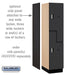 Salsbury 18" Wide Double Tier 'S' Style Designer Wood Locker - 1 Wide - 6 Feet High - 21 Inches Deep - Black - Silver Electronic Locks - Sweatfully