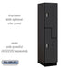 Salsbury 18" Wide Double Tier 'S' Style Designer Wood Locker - 1 Wide - 6 Feet High - 21 Inches Deep - Black - Silver Electronic Locks - Sweatfully