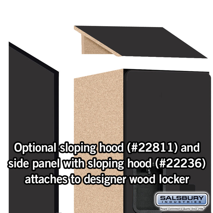 Salsbury 18" Wide Double Tier 'S' Style Designer Wood Locker - 1 Wide - 6 Feet High - 21 Inches Deep - Black - Hasps - Sweatfully