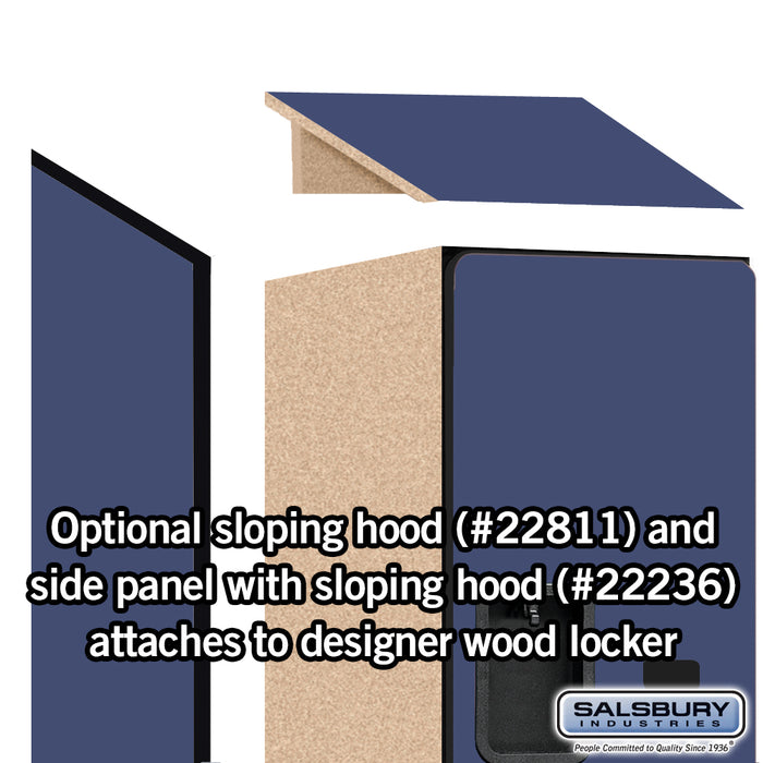 Salsbury 18" Wide Double Tier 'S' Style Designer Wood Locker - 1 Wide - 6 Feet High - 21 Inches Deep - Blue - Hasps - Sweatfully