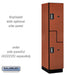 Salsbury 18" Wide Double Tier 'S' Style Designer Wood Locker - 1 Wide - 6 Feet High - 21 Inches Deep - Cherry - Silver Electronic Locks - Sweatfully