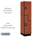 Salsbury 18" Wide Double Tier 'S' Style Designer Wood Locker - 1 Wide - 6 Feet High - 21 Inches Deep - Cherry - Silver Resettable Combination Locks - Sweatfully