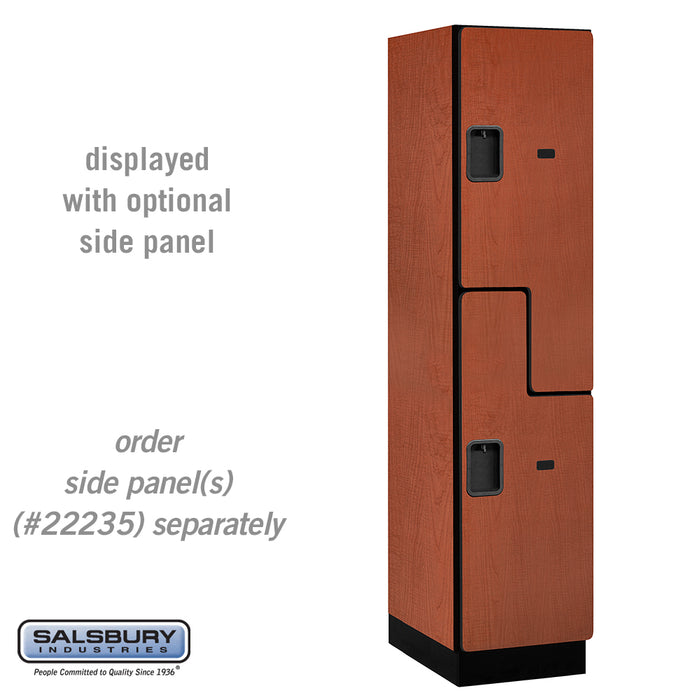 Salsbury 18" Wide Double Tier 'S' Style Designer Wood Locker - 1 Wide - 6 Feet High - 21 Inches Deep - Cherry - Hasps - Sweatfully