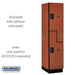 Salsbury 18" Wide Double Tier 'S' Style Designer Wood Locker - 1 Wide - 6 Feet High - 21 Inches Deep - Cherry - Hasps - Sweatfully