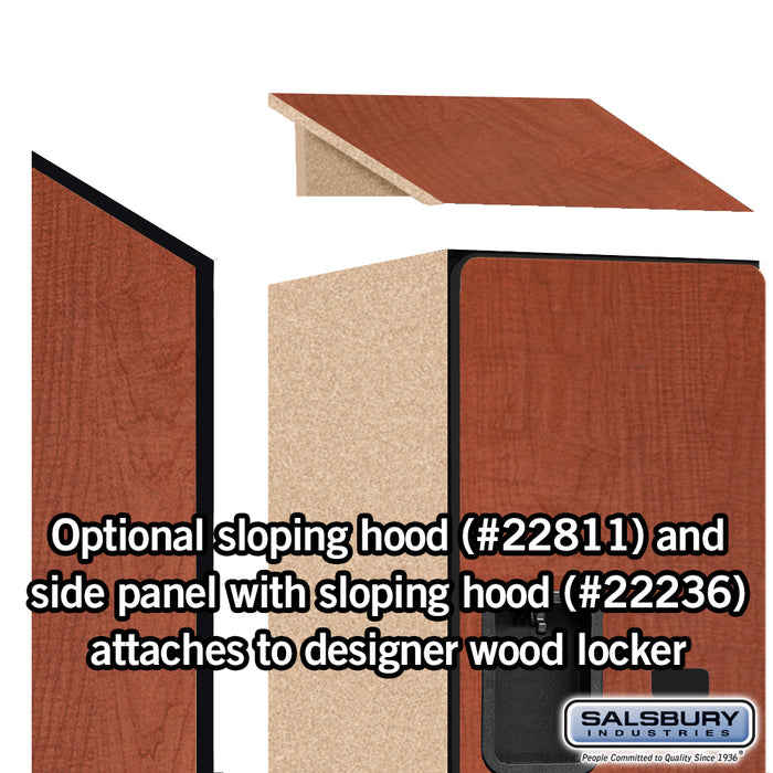 Salsbury 18" Wide Double Tier 'S' Style Designer Wood Locker - 1 Wide - 6 Feet High - 21 Inches Deep - Cherry - Hasps - Sweatfully