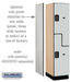 Salsbury 18" Wide Double Tier 'S' Style Designer Wood Locker - 1 Wide - 6 Feet High - 21 Inches Deep - Gray - Black Electronic Locks - Sweatfully