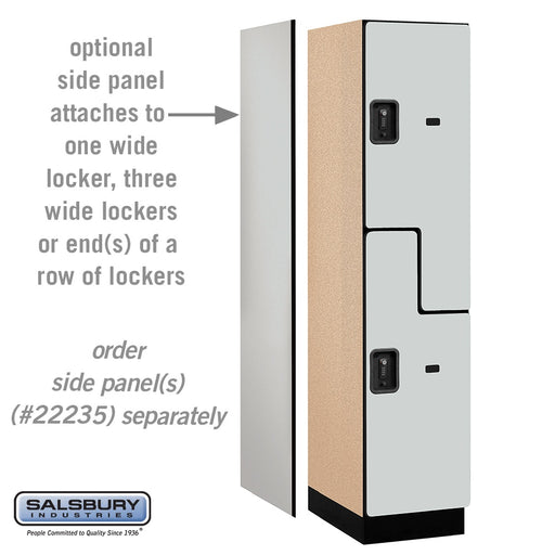 Salsbury 18" Wide Double Tier 'S' Style Designer Wood Locker - 1 Wide - 6 Feet High - 21 Inches Deep - Gray - Black Resettable Combination Locks - Sweatfully