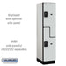 Salsbury 18" Wide Double Tier 'S' Style Designer Wood Locker - 1 Wide - 6 Feet High - 21 Inches Deep - Gray - Black Resettable Combination Locks - Sweatfully