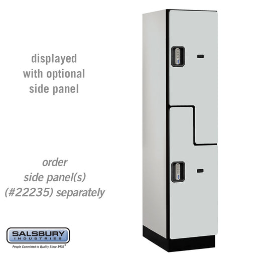 Salsbury 18" Wide Double Tier 'S' Style Designer Wood Locker - 1 Wide - 6 Feet High - 21 Inches Deep - Gray - Silver Electronic Locks - Sweatfully