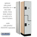 Salsbury 18" Wide Double Tier 'S' Style Designer Wood Locker - 1 Wide - 6 Feet High - 21 Inches Deep - Gray - Hasps - Sweatfully