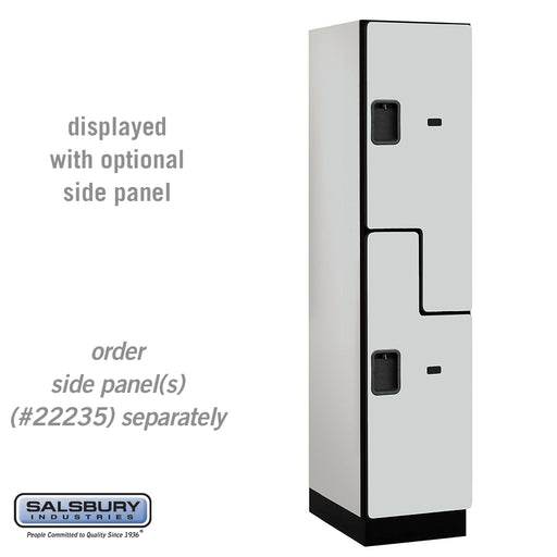 Salsbury 18" Wide Double Tier 'S' Style Designer Wood Locker - 1 Wide - 6 Feet High - 21 Inches Deep - Gray - Hasps - Sweatfully