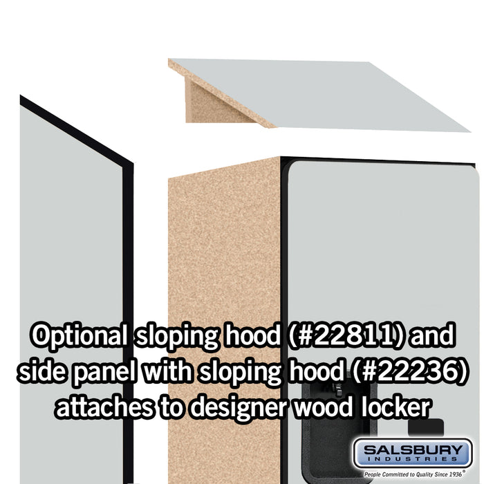 Salsbury 18" Wide Double Tier 'S' Style Designer Wood Locker - 1 Wide - 6 Feet High - 21 Inches Deep - Gray - Hasps - Sweatfully