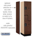 Salsbury 18" Wide Double Tier 'S' Style Designer Wood Locker - 1 Wide - 6 Feet High - 21 Inches Deep - Mahogany - Black Electronic Locks - Sweatfully