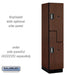 Salsbury 18" Wide Double Tier 'S' Style Designer Wood Locker - 1 Wide - 6 Feet High - 21 Inches Deep - Mahogany - Silver Electronic Locks - Sweatfully