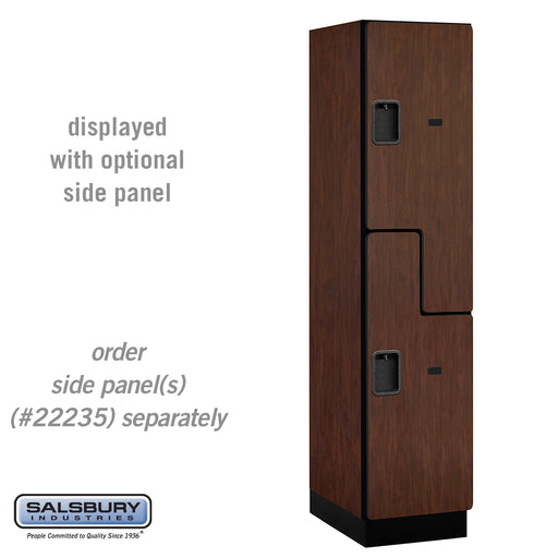 Salsbury 18" Wide Double Tier 'S' Style Designer Wood Locker - 1 Wide - 6 Feet High - 21 Inches Deep - Mahogany - Hasps - Sweatfully