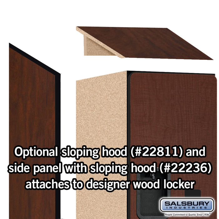 Salsbury 18" Wide Double Tier 'S' Style Designer Wood Locker - 1 Wide - 6 Feet High - 21 Inches Deep - Mahogany - Hasps - Sweatfully