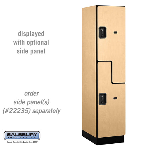 Salsbury 18" Wide Double Tier 'S' Style Designer Wood Locker - 1 Wide - 6 Feet High - 21 Inches Deep - Maple - Black Resettable Combination Locks - Sweatfully