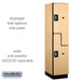Salsbury 18" Wide Double Tier 'S' Style Designer Wood Locker - 1 Wide - 6 Feet High - 21 Inches Deep - Maple - Silver Resettable Combination Locks - Sweatfully