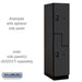 Salsbury 18" Wide Double Tier 'S' Style Designer Wood Locker - 1 Wide - 6 Feet High - 24 Inches Deep - Black - Black Resettable Combination Locks - Sweatfully