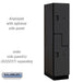 Salsbury 18" Wide Double Tier 'S' Style Designer Wood Locker - 1 Wide - 6 Feet High - 24 Inches Deep - Black - Hasps - Sweatfully