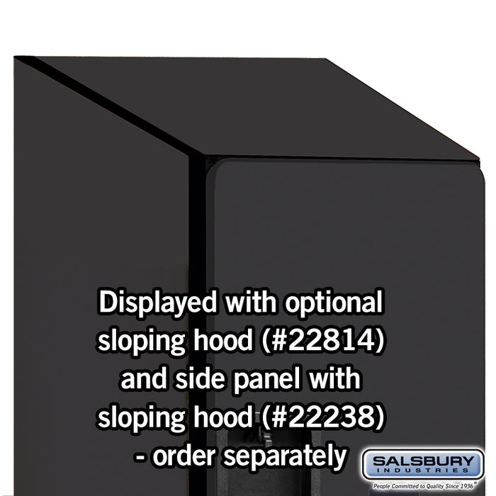 Salsbury 18" Wide Double Tier 'S' Style Designer Wood Locker - 1 Wide - 6 Feet High - 24 Inches Deep - Black - Hasps - Sweatfully