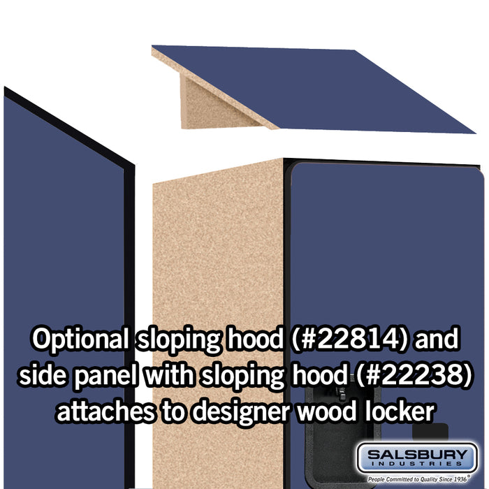 Salsbury 18" Wide Double Tier 'S' Style Designer Wood Locker - 1 Wide - 6 Feet High - 24 Inches Deep - Blue - Hasps - Sweatfully