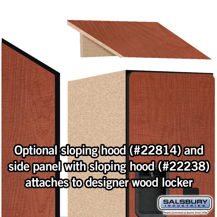 Salsbury 18" Wide Double Tier 'S' Style Designer Wood Locker - 1 Wide - 6 Feet High - 24 Inches Deep - Cherry - Hasps - Sweatfully