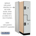 Salsbury 18" Wide Double Tier 'S' Style Designer Wood Locker - 1 Wide - 6 Feet High - 24 Inches Deep - Gray - Silver Electronic Locks - Sweatfully