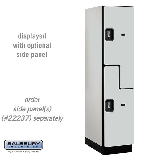 Salsbury 18" Wide Double Tier 'S' Style Designer Wood Locker - 1 Wide - 6 Feet High - 24 Inches Deep - Gray - Silver Resettable Combination Locks - Sweatfully