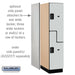 Salsbury 18" Wide Double Tier 'S' Style Designer Wood Locker - 1 Wide - 6 Feet High - 24 Inches Deep - Gray - Hasps - Sweatfully