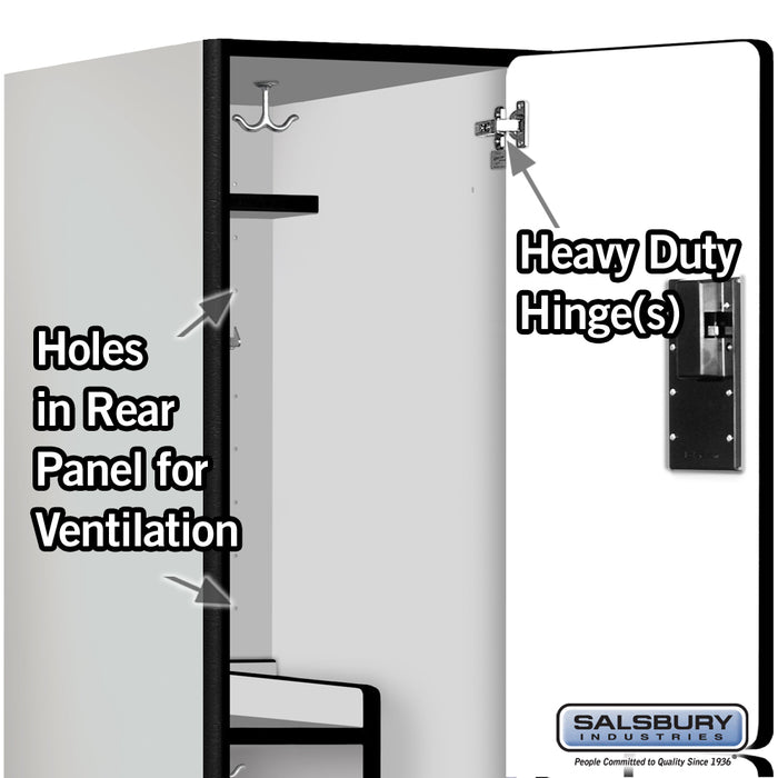 Salsbury 18" Wide Double Tier 'S' Style Designer Wood Locker - 1 Wide - 6 Feet High - 24 Inches Deep - Gray - Hasps - Sweatfully
