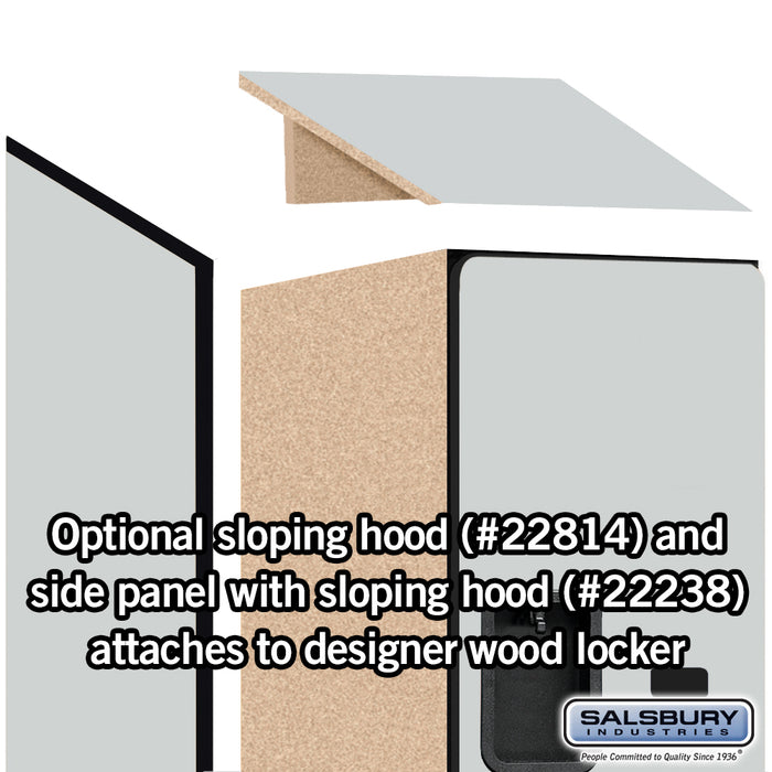 Salsbury 18" Wide Double Tier 'S' Style Designer Wood Locker - 1 Wide - 6 Feet High - 24 Inches Deep - Gray - Hasps - Sweatfully