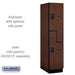 Salsbury 18" Wide Double Tier 'S' Style Designer Wood Locker - 1 Wide - 6 Feet High - 24 Inches Deep - Mahogany - Black Resettable Combination Locks - Sweatfully