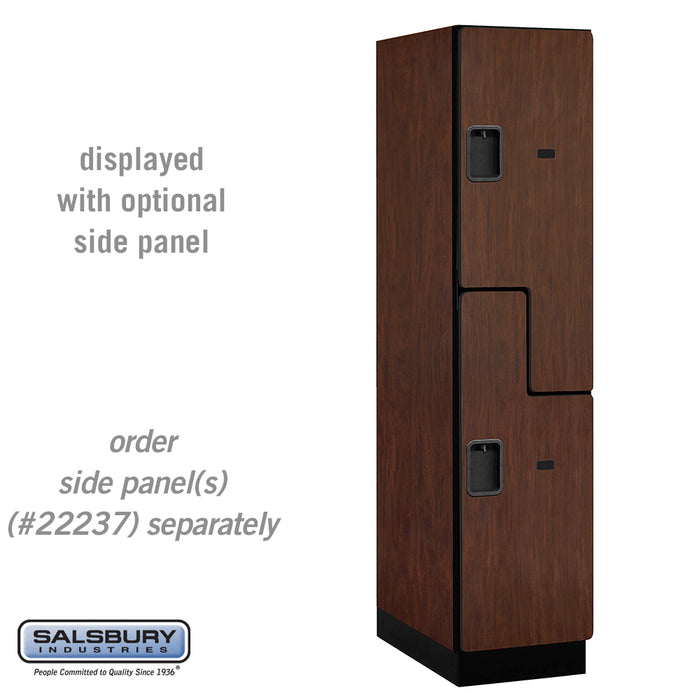Salsbury 18" Wide Double Tier 'S' Style Designer Wood Locker - 1 Wide - 6 Feet High - 24 Inches Deep - Mahogany - Hasps - Sweatfully