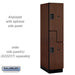 Salsbury 18" Wide Double Tier 'S' Style Designer Wood Locker - 1 Wide - 6 Feet High - 24 Inches Deep - Mahogany - Hasps - Sweatfully