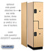 Salsbury 18" Wide Double Tier 'S' Style Designer Wood Locker - 1 Wide - 6 Feet High - 24 Inches Deep - Maple - Black Electronic Locks - Sweatfully