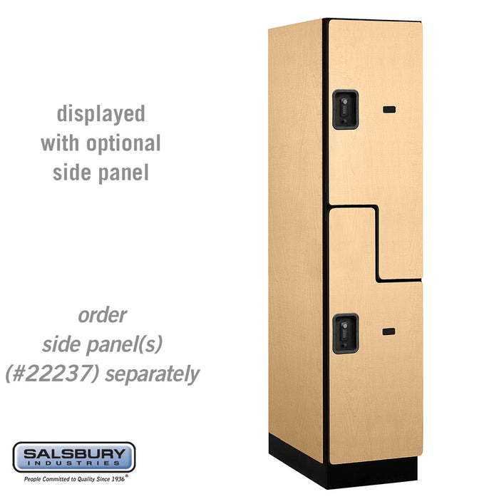 Salsbury 18" Wide Double Tier 'S' Style Designer Wood Locker - 1 Wide - 6 Feet High - 24 Inches Deep - Maple - Black Resettable Combination Locks - Sweatfully