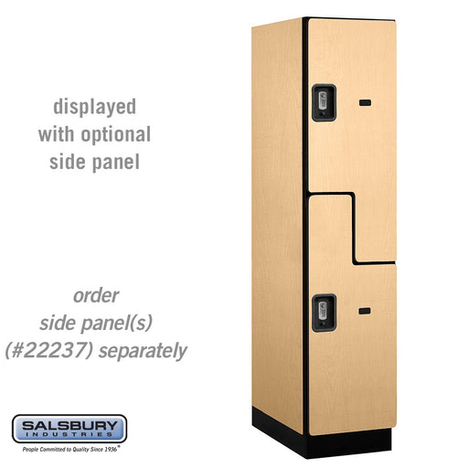 Salsbury 18" Wide Double Tier 'S' Style Designer Wood Locker - 1 Wide - 6 Feet High - 24 Inches Deep - Maple - Silver Resettable Combination Locks - Sweatfully