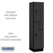 Salsbury 18" Wide Double Tier 'S' Style Designer Wood Locker - 1 Wide - 6 Feet High - 18 Inches Deep - Black - Hasps - Sweatfully